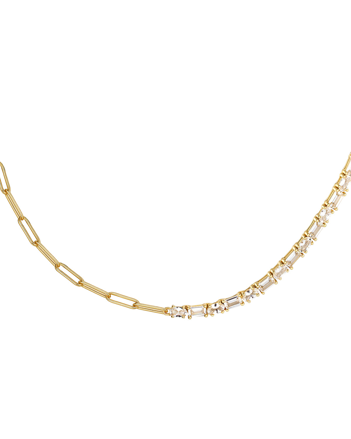 Today, Tomorrow – Half Tennis Half Paperclip Necklace