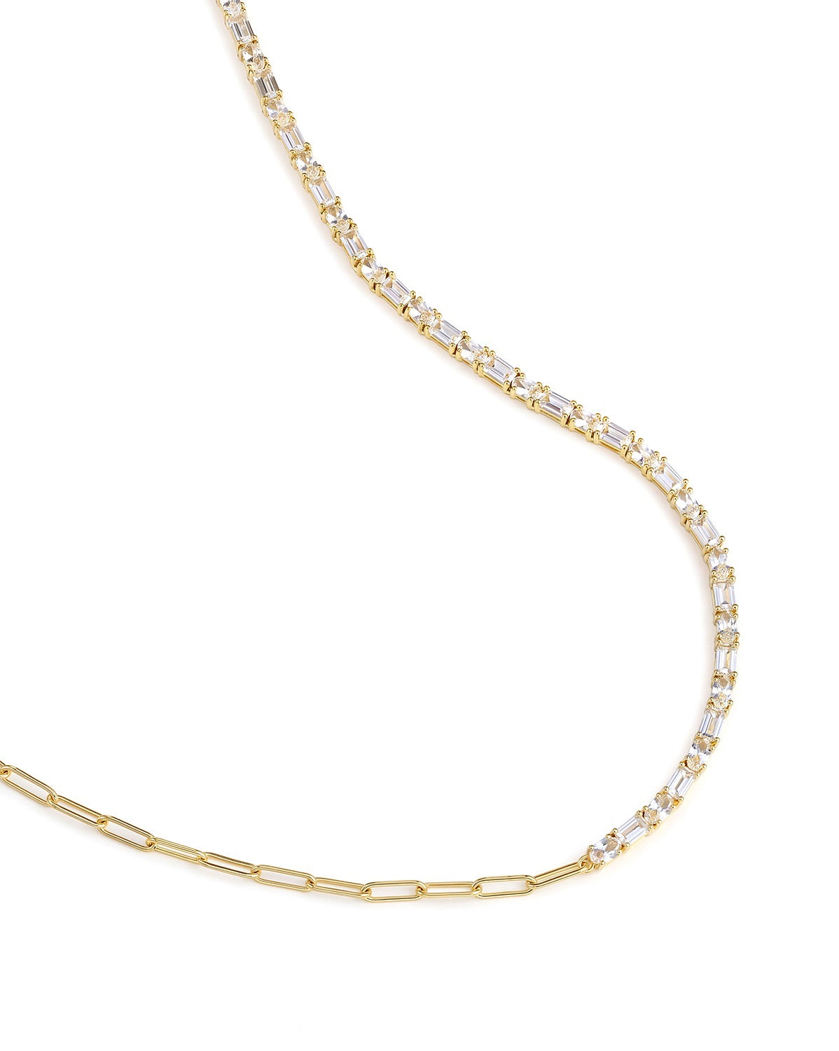 Today, Tomorrow – Half Tennis Half Paperclip Necklace